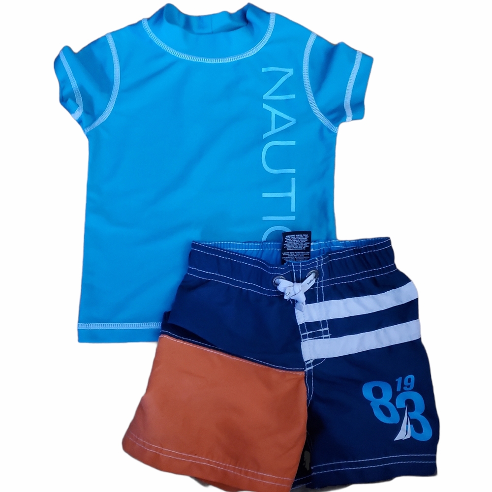 Nautica Kids Blue and Orange Swim Wear
